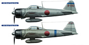 Hasegawa Палубный истребитель Mitsubishi A6M2a Zero Fighter (2 kits)