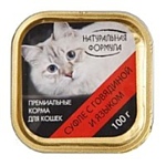 Натуральная Формула Консервы для кошек с Говядиной и Языком (0.1 кг) 1 шт.