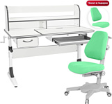 Anatomica Study-120 Lux + надстройка + органайзер + ящик с зеленым креслом Armata (белый/серый)