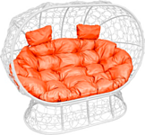 M-Group Лежебока 11190107 (на подставке с белым ротангом/оранжевая подушка)