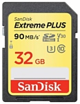 SanDisk Extreme PLUS SDHC Class 10 UHS Class 3 V30 90MB/s 32GB