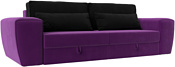 Лига диванов Лига-008 118624 (микровельвет фиолетовый/фиолетовый/черный/черный)
