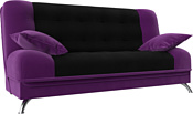 Лига диванов Анна 28072 (микровельвет, черный/фиолетовый)