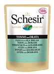 Schesir (0.1 кг) 6 шт. Кусочки в желе. Тунец с дорадой. Влажный корм для кошек