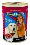 Верные друзья Кусочки в соусе для собак крупных пород - Мясное ассорти (0.4 кг) 1 шт.