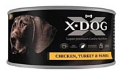 X-DOG (0.16 кг) 1 шт. Цыплёнок с индейкой и папайей консервы
