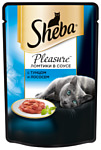 Sheba (0.085 кг) 1 шт. Pleasure ломтики в соусе с тунцом и лососем