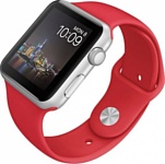 Apple Watch Sport 38mm Stainless Steel with Red Sport Band (MME92)