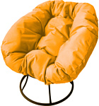 M-Group Пончик 12310211 без ротанга (коричневый/желтая подушка)