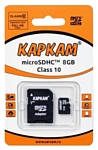 CARCAM microSDHC Class 10 8GB + SD adapter