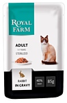 Royal Farm Пауч для кошек Adult Sterilized Rabbit in gravy