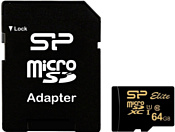 Silicon Power Elite Gold microSDXC SP064GBSTXBU1V1GSP 64GB (с адаптером)