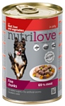 nutrilove Dogs - Fine chunks with beef, liver and vegetables