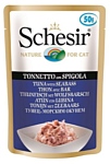 Schesir (0.05 кг) 30 шт. Кусочки в желе. Тунец с морским окунем. Влажный корм для кошек