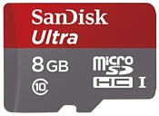 Sandisk Ultra microSDHC Class 10 UHS-I 48MB/s 8GB + SD adapter