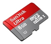 Sandisk Ultra microSDHC Class 10 UHS Class 1 30MB/s 8GB + SD adapter