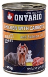 Ontario (0.4 кг) 1 шт. Консервы Dog Chicken,Carrots and Salmon Oil