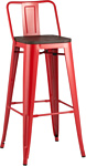 Stool Group TOLIX WOOD со спинкой барный (красный) глянцевый