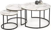 Halmar Gilda 3 стола (белый мрамор/черный)