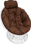 M-Group Папасан пружинка мини 12090105 (белый ротанг/коричневая подушка)