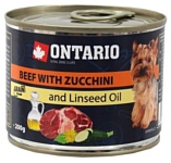 Ontario (0.2 кг) 1 шт. Консервы Dog Beef, Zuchini, Dandelion and Linseed Oil