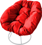 M-Group Пончик 12310106 без ротанга (белый/красная подушка)