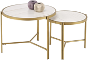 Halmar Fatima 2 стола (белый мрамор/золотой)