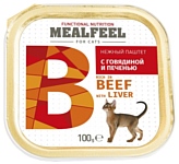 MEALFEEL Говядина с печенью для кошек консервы (0.1 кг) 1 шт.