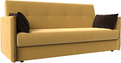 Лига диванов Лига-018 117857 (микровельвет желтый/подушки коричневый)