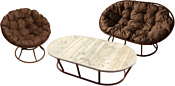M-Group Мамасан, Папасан и стол 12130205 (коричневый/коричневая подушка)