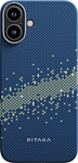 Pitaka StarPeak Tactile Woven для iPhone 16 (синий)