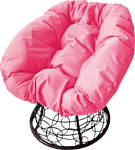M-Group Пончик 12320408 (черный ротанг/розовая подушка)