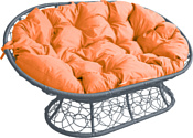 M-Group Мамасан 12110307 (серый ротанг/оранжевая подушка)
