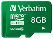 Verbatim Tablet microSDHC Class 10 UHS-1 8GB + SD adapter