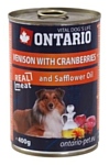 Ontario (0.4 кг) 1 шт. Консервы Dog Venison,Cranberries and Safflower Oil