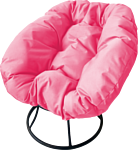 M-Group Пончик 12310408 без ротанга (черный/розовая подушка)