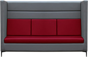 Brioli Дирк трехместный (экокожа, L21-L16 (серый, вишневые вставки)