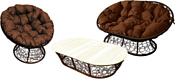 M-Group Мамасан, Папасан, стол 12140205 (коричневый ротанг/коричневая подушка)