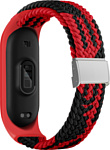Rumi Wick из плетеного нейлона для Xiaomi Smart Band 7 (черно-красный)