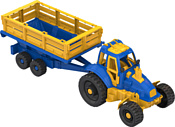 Нордпласт Трактор с прицепом 396 (синий/желтый)
