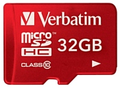 Verbatim Tablet microSDHC Class 10 UHS-1 32GB + SD adapter