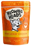 Meowing Heads (0.1 кг) Паучи Paw Lickin' Chicken для взрослых кошек, курица