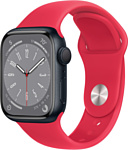 Apple Watch Series 8 41 мм (алюминиевый корпус, спортивный силиконовый ремешок)