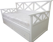 Wood_Lida Кровать-диван из массива сосны (Белый)