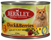 Berkley (0.2 кг) 6 шт. Паштет для кошек #3 Утка с лесными ягодами