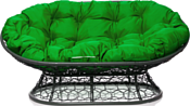 M-Group Мамасан 12110304 (серый ротанг/зеленая подушка)