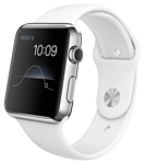 Apple Watch 42mm Stainless Steel with White Sport Band (MJ3V2)
