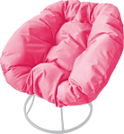 M-Group Пончик 12310108 без ротанга (белый/розовая подушка)