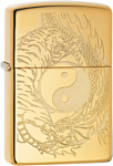 Zippo High Polish Brass Tiger and Dragon Design 49024