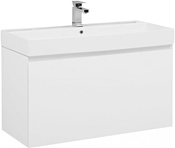 Aquanet Тумба Йорк 100 с умывальником Sanovit 100 Slim 00212594 (белый)